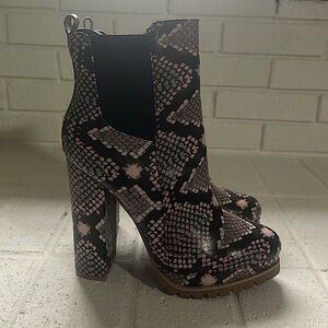 Faux Snakeskin Boots